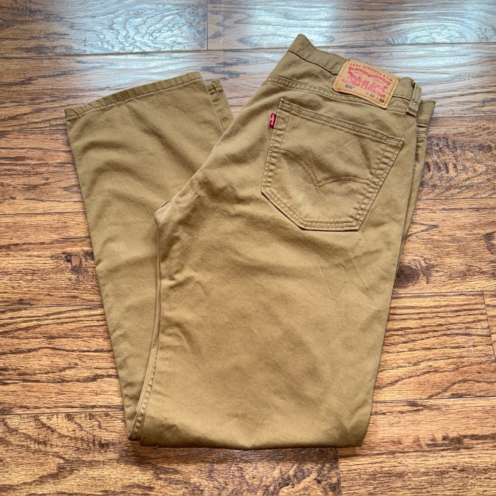 Levis 505 Men’s Jeans Sz 32x30 Brown Denim Straight Fit Work Casual Dress Pants